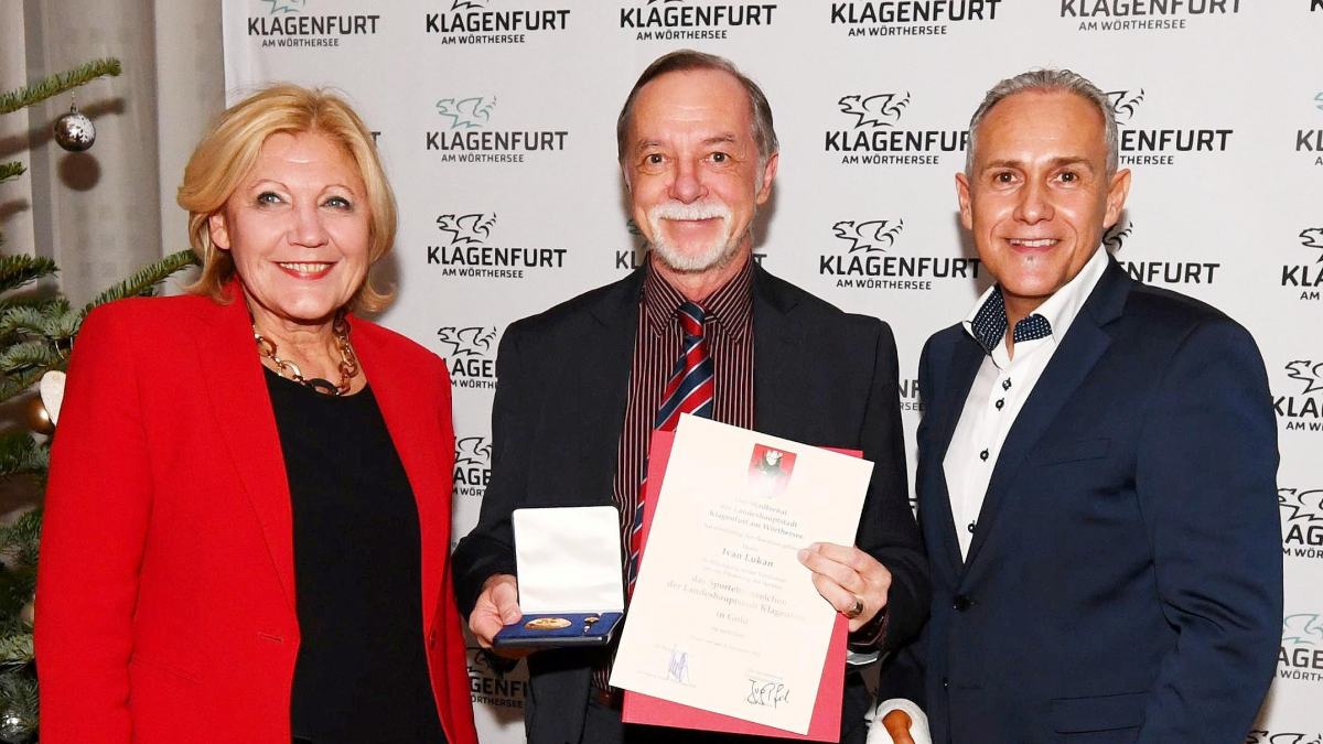 Bild: Von links nach rechts: Bürgermeisterin Dr. Maria-Luise Mathiaschitz, Ivan Lukan; Vizebürgermeister - Sportstadtrat Jürgen Pfeiler 
